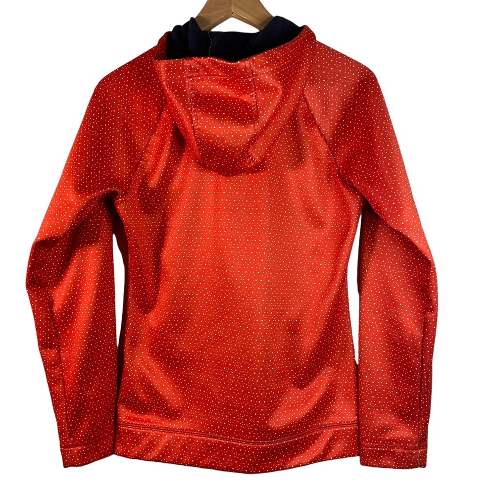 Burton Dry Ride Hoodie Medium WB Peak Orange Polka Dot Full Zip Fleece Jacket - Picture 2 of 7